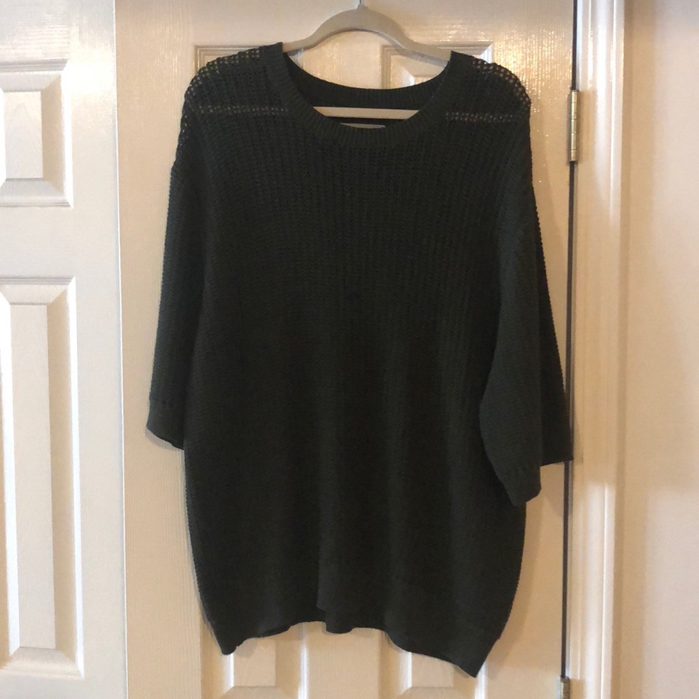 Vince oversized short sleeve knitted sweater